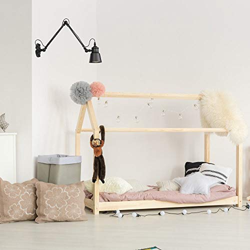 Applique murale pour lecture de chevet avec bras en métal rétro - 4