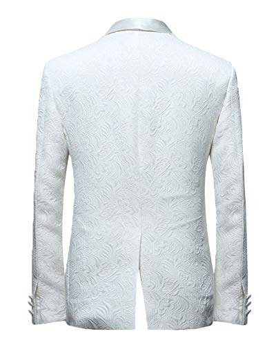 Wemaliyzd Men's 2 Pieces Suit Shawl Lapel 1 Button Jacquard Blazer Jacket Pants2