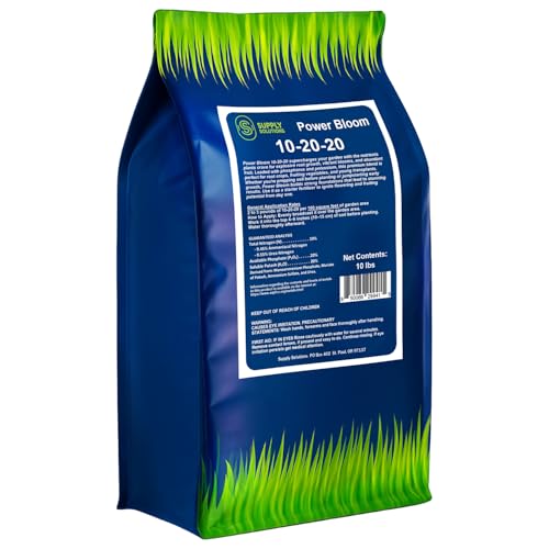 Supply Solutions | Power Bloom 10-20-20 Fertilizer | Bloom Booster Fertilizer for Flowers and Plants, High Phosphorus NPK Fertilizer for Vegetable Garden, Fruit Tree and Flower Fertilizer (10 Pounds)