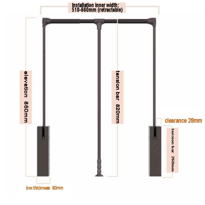Cintre mural peu encombrant et tringle coulissante pour optimiser les petits placards