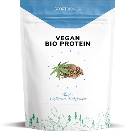 VEGANER 3K BIO PROTEINMIX 500 g - Hanf-,Reis-, Erbsenprotein - 70% Proteingehalt - Rein Pflanzlich - Ohne Zusatzstoffe - Low Carb - Superfood - Hergestellt in Österreich