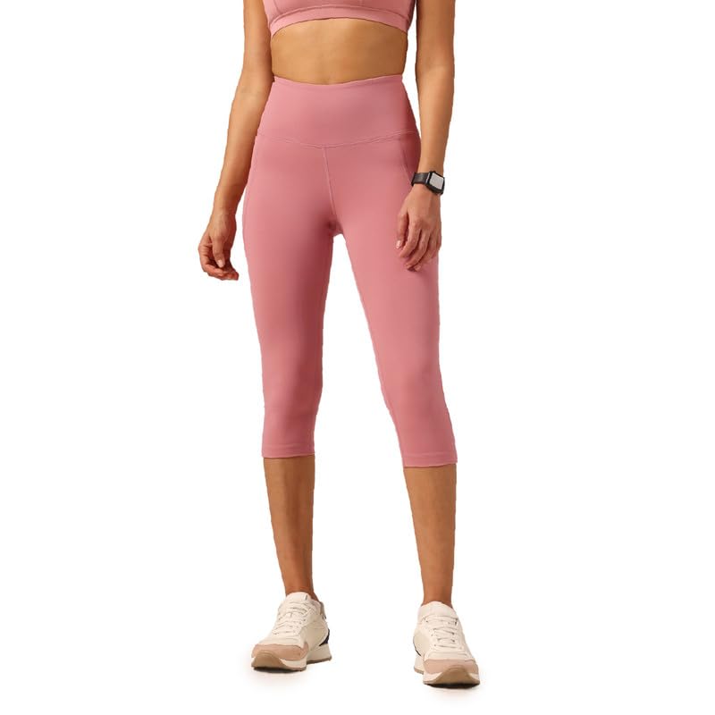 blissclub Womens The Ultimate Capris, 3/4th Length Pants, Super- High Waist, 2 Pockets, Wide Waistband, Activewear for Women-picture-39