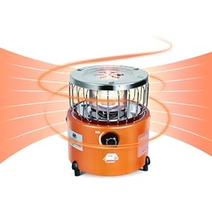 Caynel 2 in 1 Portable Propane Heater and Stove, Outdoor Camping Liquefied Gas Stove, Ice Fishing Hiking Hunting Survival Emergency Tent Multifunctional Handheld Heater (Orange)