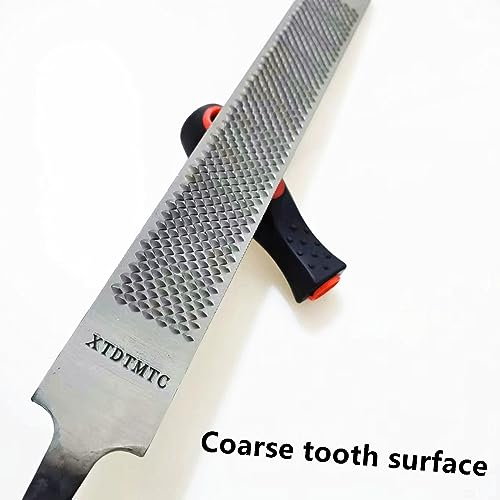 Image of Farrier Rasp File Double Sided Horseshoe File, Farrier Hoof Rasp Hoof File with Rubber Handle, Horse and Pig Hooves, Improved Precision Edge 14 inches (Approximately 35.5 Centimeters)