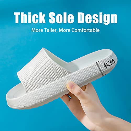 Image of rosyclo Cloud Slippers for Women and Men, Pillow House Slippers Shower Shoes Indoor Slides Bathroom Sandals, Ultimate Comfort, Lightweight, Thick Sole, Non-Slip, Easy to Clean
