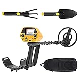 Detectores de Metales SEAAN, Juego Buscador de Metales con Mochila de Rastrillo de Pala, Detector Liviano con Bobina de Búsqueda Impermeable de 20 cm, 28-108 cm para Niños Adultos Principiantes
