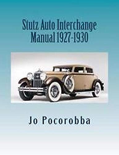Stutz Auto Interchange Manual, 1927-1930