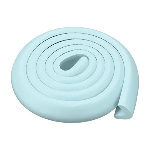Image of uxcell Corner Guards Edge Protectors 6.56ft(2M), 4Pack Foam Safety Bumper L Shape for Furniture Corner Table Edge Guard, Light Blue