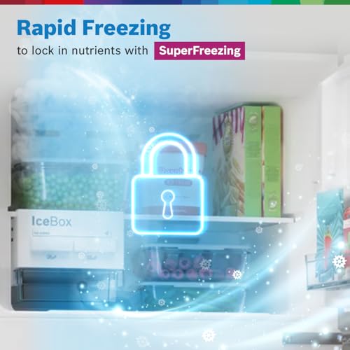 Image of Bosch 243L 3 Star Inverter Frost free Double Door Refrigerator (CTC27S031I, 6-in-1 Convertible, 18 Hours Cooling Retention, Digital Display, Super Freeze, 80min Convert,Shiny Silver)