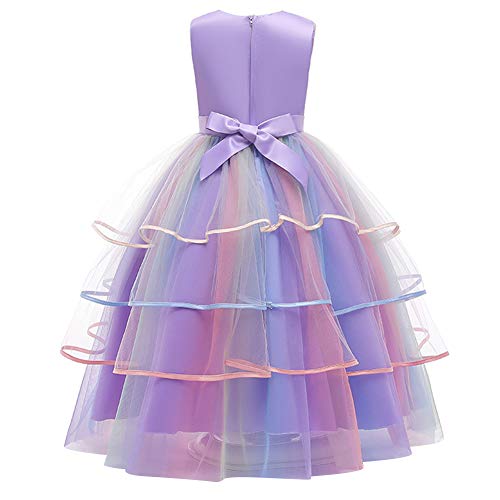 Eenhoorn carnavalskostuum voor meisjes, prinsessenjurk met lange mouwen, sprookjesjurk, tule, tutu, voor bruiloften, feesten, carnaval, verkleedpartijen, Halloween - Image 4