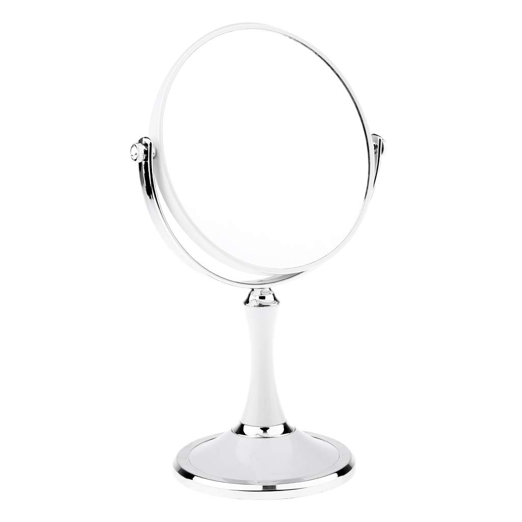 Miroir de maquillage grossissant Qianly rond avec support de table rotatif 360