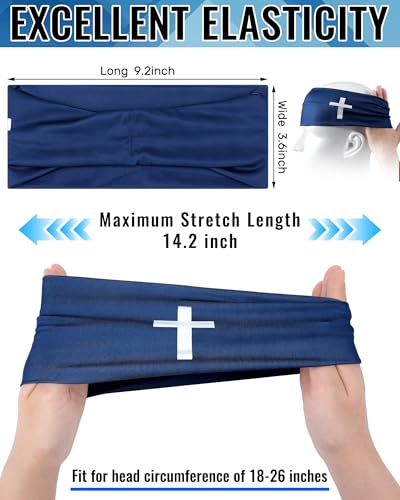 Image of Shihanee 6 Pcs Christian Headbands for Men Jesus Athletic Sweatbands Moisture Wicking Football Baseball Sports Hair Bands
