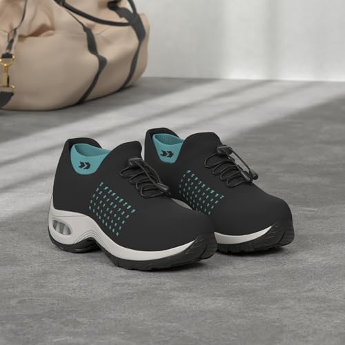 Image of Slow Man Women's Walking Shoes Sock Sneakers - Mesh Slip On Air Cushion Lady Girls Modern Jazz Dance Easy Shoes Platform Loafers