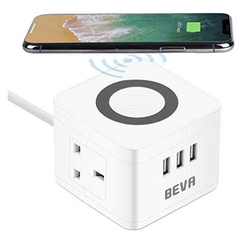 BEVA Power Strip with USB Ports and Wireless Charger Cover
