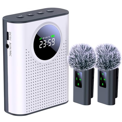 ZERFUN S67 Voice Amplifier Wireless Microphone Dual for Teachers Classroom Rechargeable, Mini...