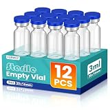 3ml Sterile Vials with Self Healing Injection Port and Sealing Cap, Glass Sterile Vials for Injections 12 Pack（Empty Vial, No Liquid）
