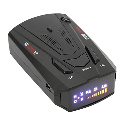 Car Radar Detector, DC 12V Quick Response Electronic Dog Finder, Vehicle Sensitive 360 Degree Detection (Black)