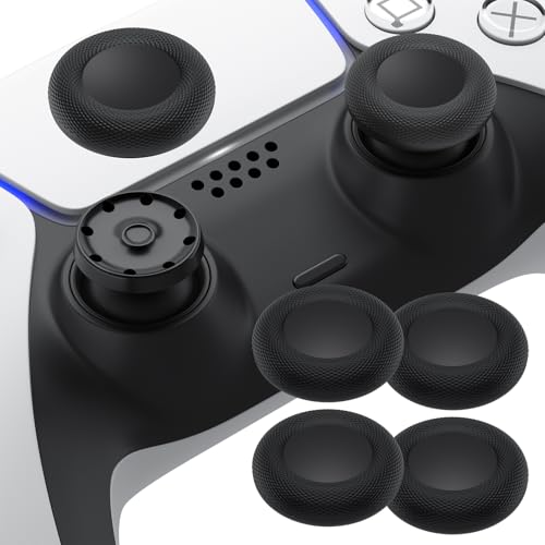 Image of Joystick Replacement Grip Caps for PS4 /PS5 Controller, 4 Pack Thumb Grips for PS5 /PS4 Edge, Anti-Slip Anti-Scratch Replacement Joystick Caps (Black)
