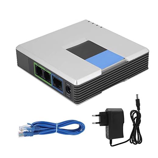 Cuifati Gateway VoIP, Adattatore telefonico Internet Voice-Over-IP a 2 Porte, con Cavo di Rete, per PAP2T, Supporto protocollo Sip V2(Me)