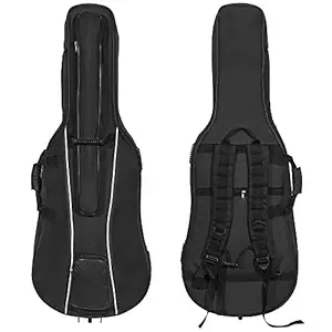 MI&VI CB-5005 Travel Cello Soft Case Gig Bag (1/4 Size) With Multiple Pockets and Adjustable Backpack Straps | Thick 20mm Padding | Weather-Resistant | Non-Abrasive Lining - MIVI Music