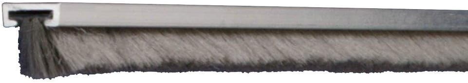 Pemko Meeting Stile Gasketing, Mill Finish Aluminum with Gray Pile Insert, 84" L x 0.34375" W x 0.40625" H