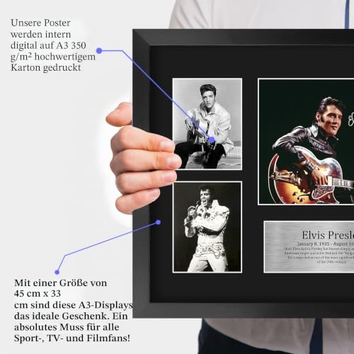 HWC Trading FR A3 Elvis Presley Musician The King Geschenke Gedruckt Signiert Autogramm Bild Für Musik Erinnerungsstücke Fans - A3 Framed