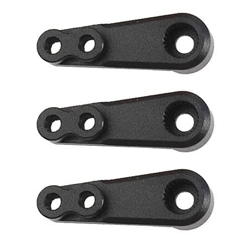 3Pcs Sharegoo Metal 25T Servo Arm,25 Teeth Spline Servo Horn Steering Arm Server Compatible With Traxxas Trx4 Axial Scx10 Tamiya Hpi Hsp Wltoys 1/10 Rc Crawler Car (Black) #TOP3