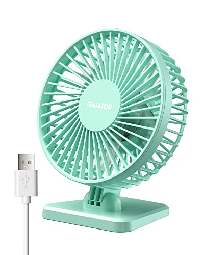 Gaiatop Ventilador de escritorio USB, pequeño pero potente, portátil, silencioso, 3 velocidades, mini ventilador de escritorio ajustable para enfriar el hogar, oficina, coche, verano, viajes, regalos