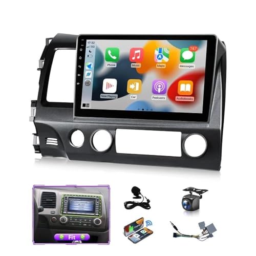 XGU Android 13 Car Stereo for Honda Civic 2006 to 2011 with factory navigation Support Apple CarPlay Android Auto, 10.1IN Touchscreen for Honda Civic 5G WiFi GPS FM RDS DSP EQ BT Mirrorlink Camera MIC