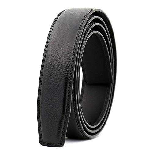 Rojeam Unisex Belt Without Buckle 3.5CM Wide Leather Ratchet Belt Strap for Men & Women