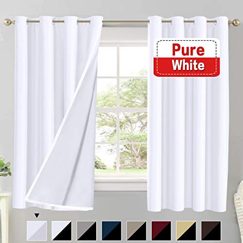 Flamingo P 100% Blackout Curtains for Living Room Double Layer Faux Silk Room