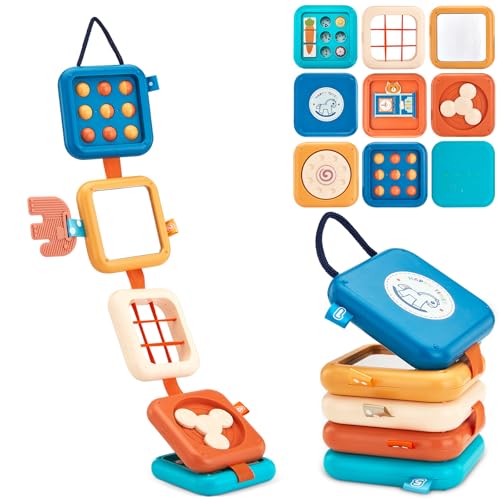 LMBMYYS Busy Board for 1 Year Old,Travel Toys for Toddlers 1-3,Montessori for 1 2 Year Old Boy Girl,Airplane Toys for Toddlers,Busy Board Cube Toy for...