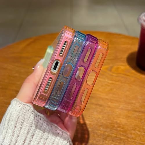 Coque iPhone 15 Plus transparente rose violette pour le quotidien - 7