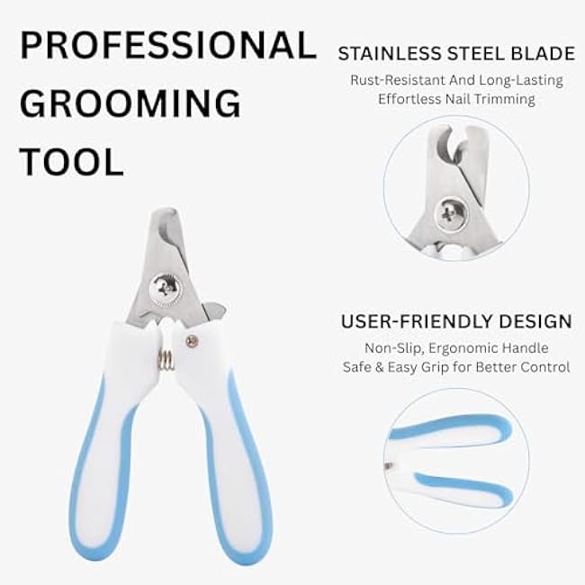 AIXINPET Dog & Cat Nail Clippers and Trimmers - with Free Nail File, Protective Guard to Avoid Over Cutting, Extra Sharp Blade - Suitable for Small to Large Dogs & Cats, Birds and Rabbits (Small)-eUxaC5Br