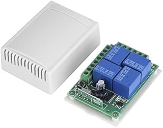 DC 12V 4-CH 433MHZ Te Control Switch Relay Receiver Module Board with Te Controller Transmitter