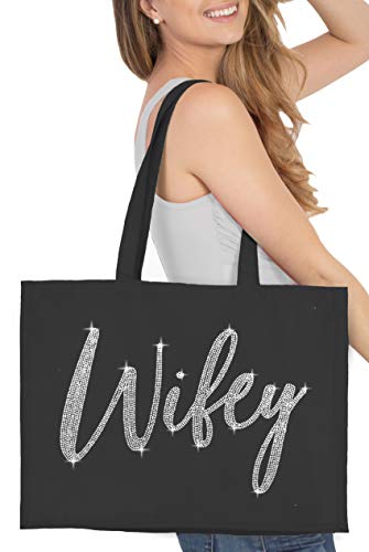 Bolsa Tote RhinestoneSash Wifey Brillante XL miniatura 2