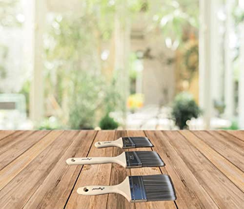 Magimate 3 Inch Wooden Stain Brushes Bulk Pack, Synthetic Bristle Paint Brushes For Appling Stain On Furniture, Fence And Wall -Set Of 12 #TOP6