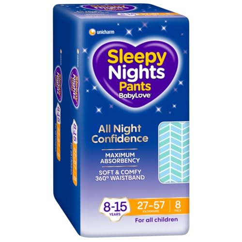 BabyLove SleepyNights Pants 8-15 Years (27-57kg) | 32 Pieces (4 x 8 Pack)