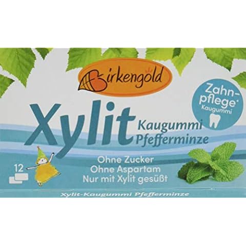 Birkengold Xylit Kaugummi Pfefferminze, 8er Pack | Zahnpflege-Kaugummi | zuckerfrei | 70 % Xylit Cover