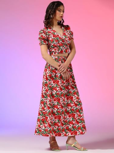 Image of KOTTY Women Cotton Blend Solid Co-Ord And Dress Set