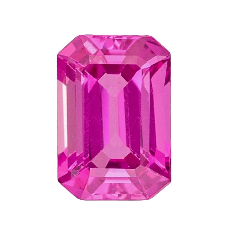 Saphir rose rectangulaire de 7x5 mm, pierre précieuse naturelle pour création de bijoux uniques