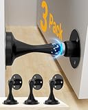 Door Stoppers Magnetic Doors Stop, Door Catch 3 Pack Stainless Steel Magnet Door Stopper for Wall Bottom of Door Holder Open, No Drill Stronger Double Sided Tape Adhesive & Screws Apartment Essentials