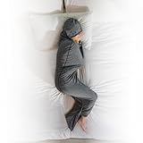 Hug Sleep Hooded Sleep Pod, Wearable Blanket with Comfy Hoodie, Weighted Blanket Alt, Seen on Shark Tank, Cooling Sensory, Machine Washable Cozy Blankets, Adult, Kids or Teens Gift, Grey, Small