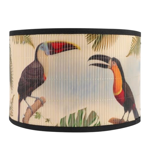 ledmomo レトロ柄竹製ペンダントライトシェード 和風照明 和室用ランプカバー チャーミングで耐久性のあるシーリングランプシェード