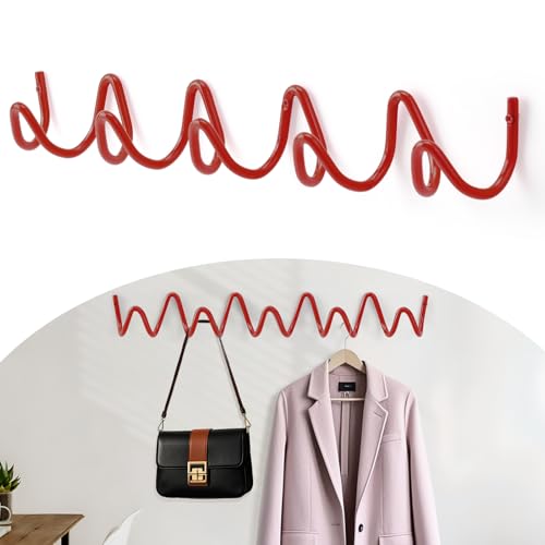 Bumtosc Coat Rack Wall Mount, Creative Wave Wall Hooks 20KG