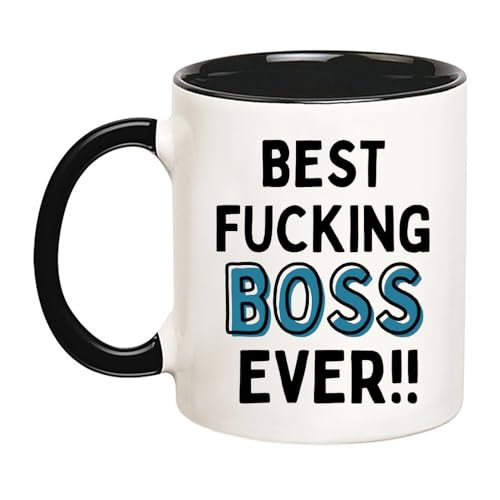 YOLANDEEUROKOK Best Fucking Boss Ever Mug, Gift For Boss, Manager Mug, Office Mug, 11 Oz Novelty Coffee Mug/Cup, Black