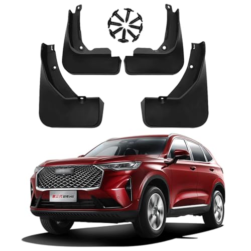 Image of Mud Flaps Mud Guards Fit for 2021 2022 2023 2024 HAVAL H6, Front & Rear Mud Splash Guards Accessories - 4 Pc, Black