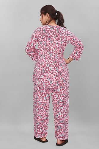 Image of Women's Pure Cotton Top and Pyjama Set