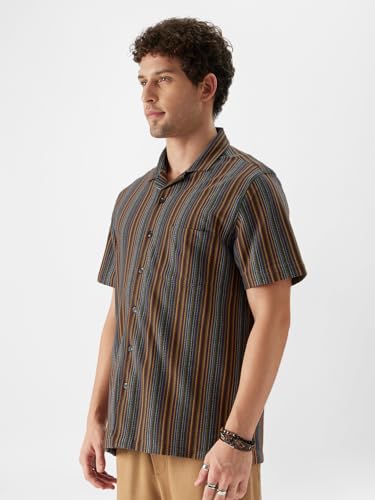 Image of The Souled Store Men's Cotton Striped Oversized Fit Shirt