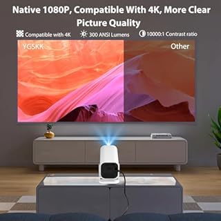 Mini Portable Projector (Built-in Speaker and Bluetooth 5.3), Video Projector for iPhone, Compatible with 4K, 1080P Movie Projector, Supports Smartphones/Video Games/TV stick/PS5/Computers/HDMI/USB